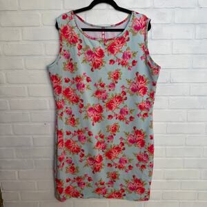 Double Take Women's Y2K Blue Pink Rose Tube Sleeveless Dress Plus Size 3x